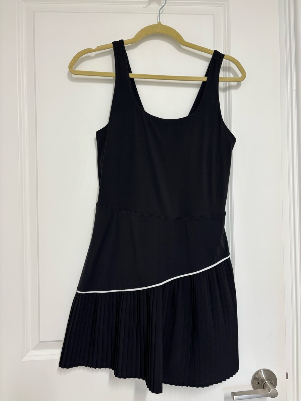 JoyLab Black Asymmetrical Dress with White Trim